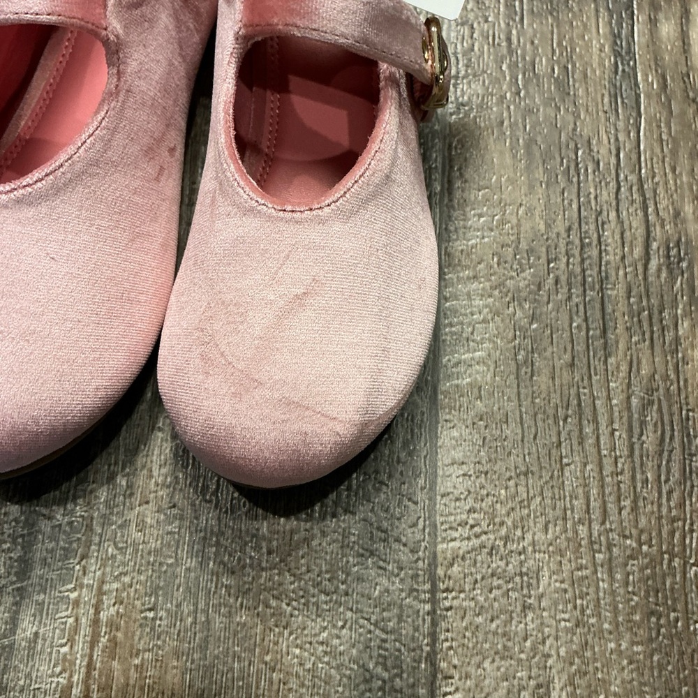 H&M Light Pink Velvet Mary Jane Shoes for Kids Size 13.5 - Picture 10 of 12